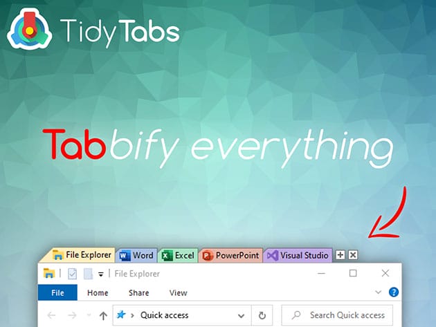 HIT1MILLION-TidyTabs Windows Manager: Professional Lifetime License for $9