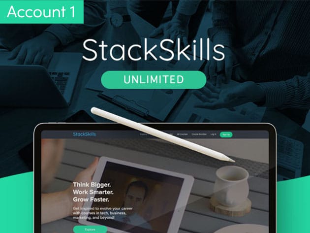 HIT1MILLION-StackSkills Unlimited Lifetime for Business: 2-Account Bundle for $79