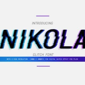 HIT1MILLION-Nikola Glitch Font + Bonus Action – only $7!