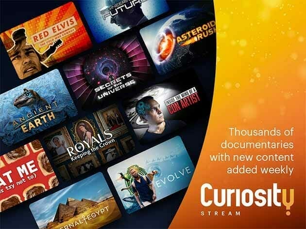 HIT1MILLION-Curiosity Stream Standard Plan: Lifetime Subscription for $179