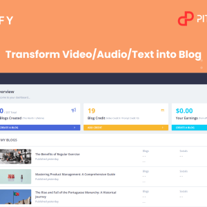 HIT1MILLION-Lifetime Deal to Blogify: Plan A (Basic) for $49