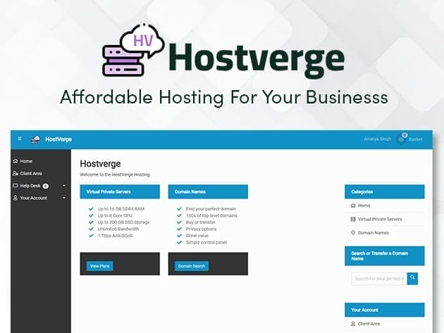 HIT1MILLION-HostVerge Web Hosting: Lifetime Subscription (Tier 2) for $99
