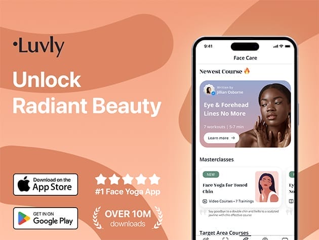 HIT1MILLION-Luvly Holistic Face Yoga App – Premium: Lifetime Subscription for $59