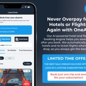 HIT1MILLION-OneAir Elite: Lifetime Subscription (Save Money On Your Existing Hotel and Flight Bookings) for $99